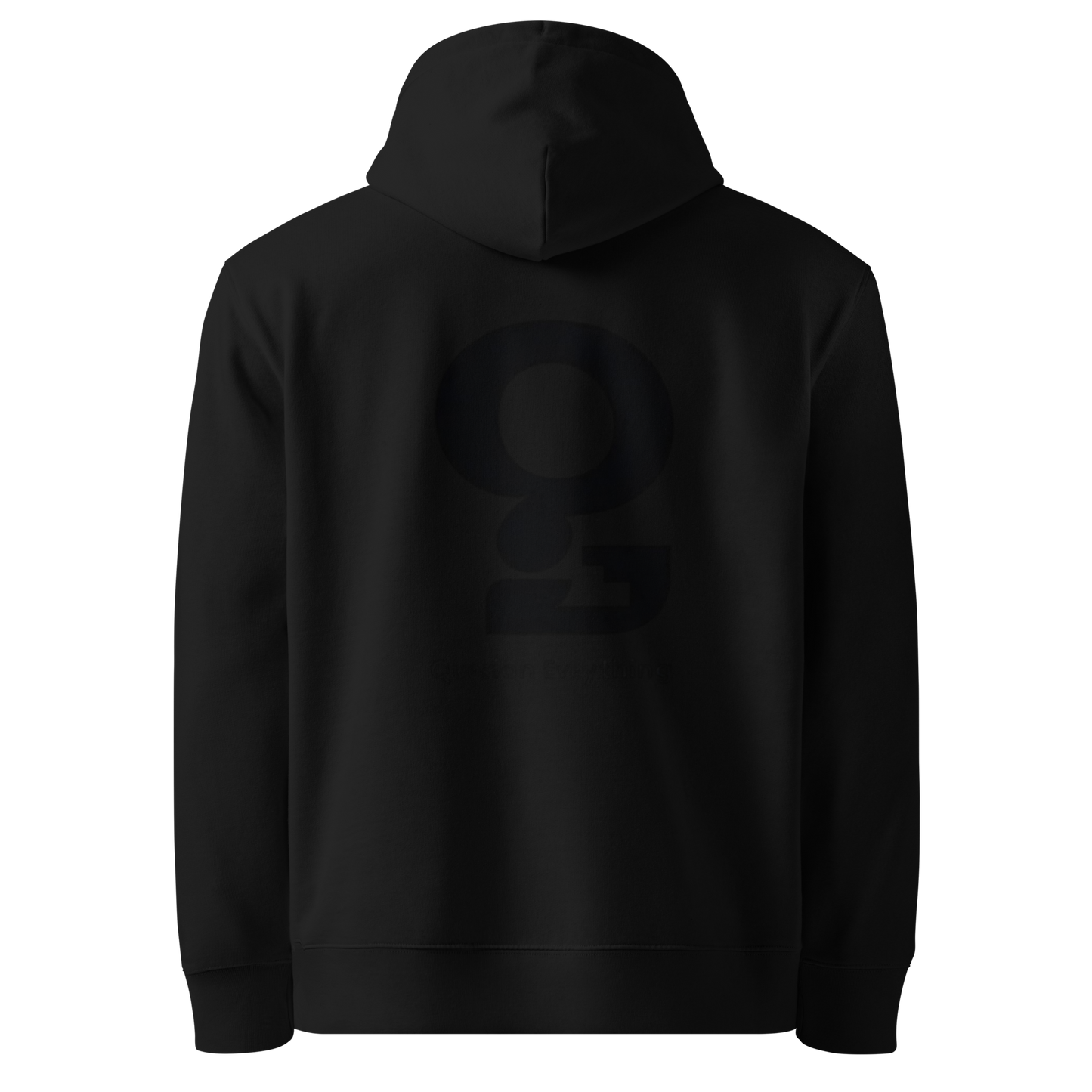 Schwarz: Herren Bio Hoodie Frage Schwarz von TextilRebell – GOTS-zertifiziert, 350 g/m², nachhaltiger Streetwear-Style