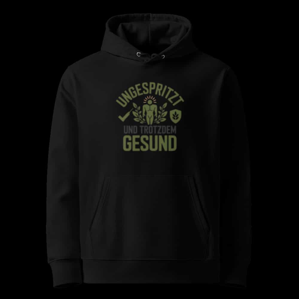 Schwarz: Damen Bio Hoodie Gesund Schwarz von TextilRebell – GOTS-zertifiziert, 350 g/m², nachhaltiger Streetwear-Style