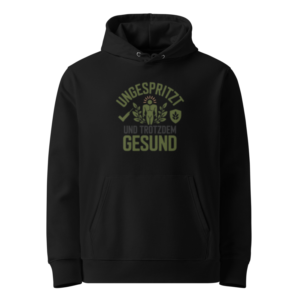 Schwarz: Damen Bio Hoodie Gesund Schwarz von TextilRebell – GOTS-zertifiziert, 350 g/m², nachhaltiger Streetwear-Style