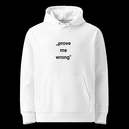 Weiß: Herren Bio Hoodie Prove me Weiß von TextilRebell – GOTS-zertifiziert, 350 g/m², faire Produktion