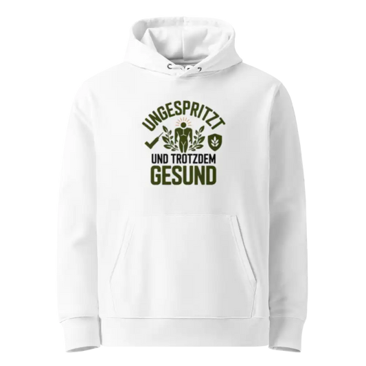 Weiß: Damen Bio Hoodie Gesund Weiß von TextilRebell – GOTS-zertifiziert, 350 g/m², faire Produktion