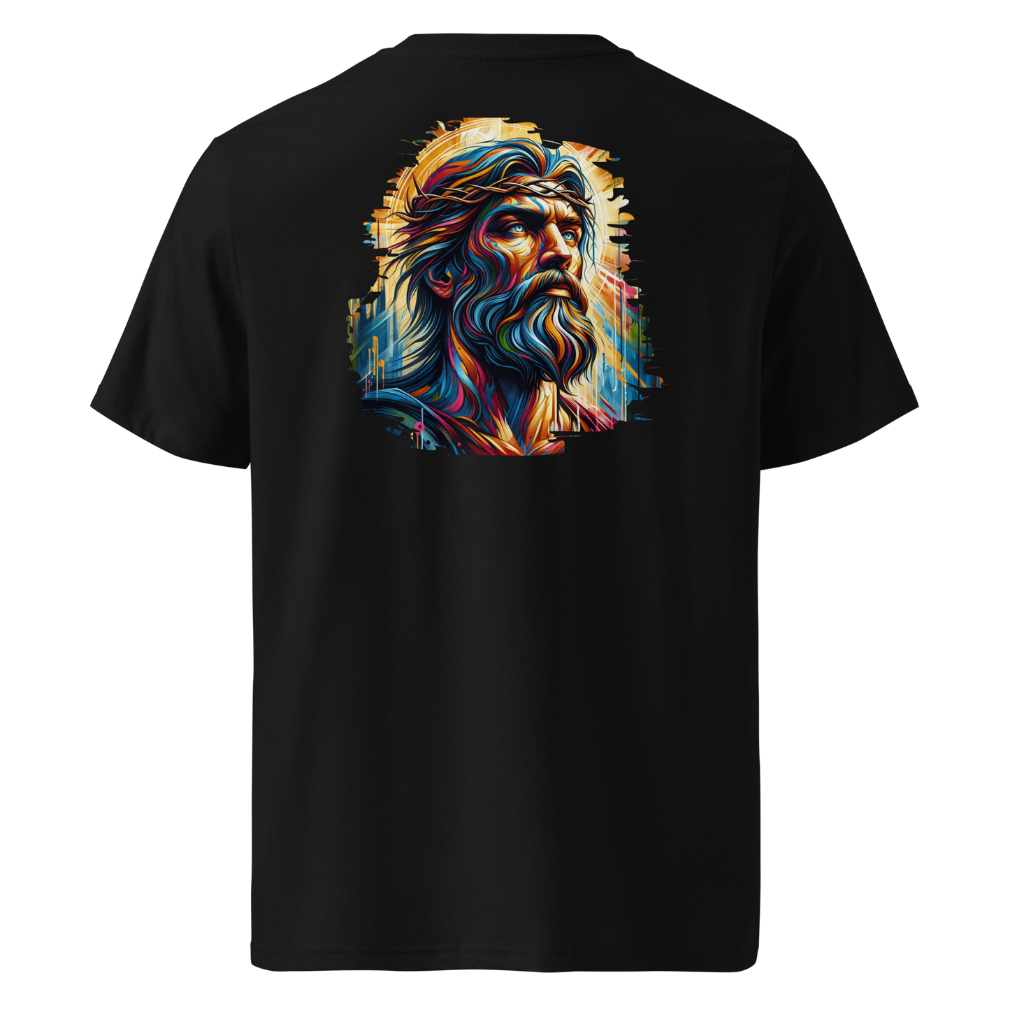 Schwarz : Herren Bio T-Shirt Mann Schwarz Rückseite von TextilRebell – GOTS-zertifiziert, 180 g/m², nachhaltiger Streetwear-Style