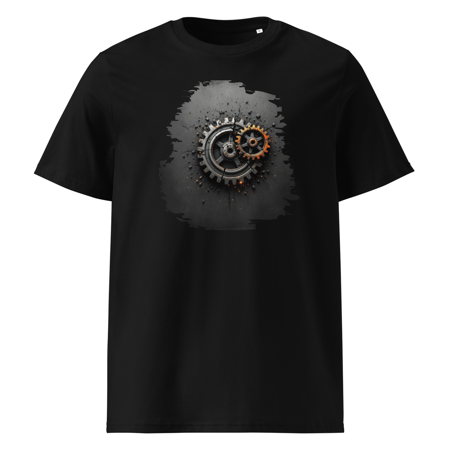 Schwarz: Herren Bio T-Shirt Zahnräder Schwarz von TextilRebell – GOTS-zertifiziert, 180 g/m², nachhaltiger Streetwear-Style