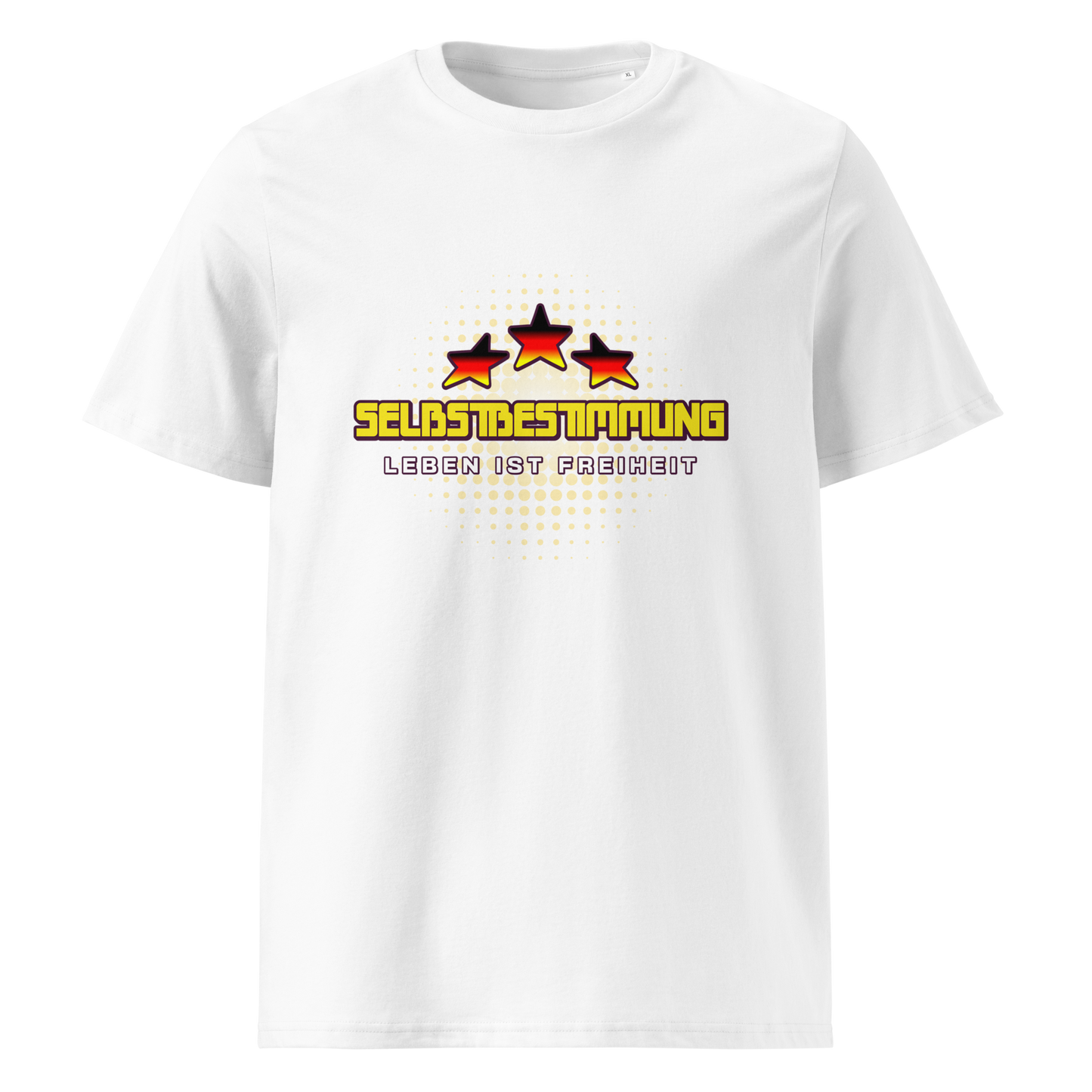 Weiß: Herren Bio T-Shirt Selbstbestimmung Weiß von TextilRebell – GOTS-zertifiziert, 180 g/m², faire Produktion