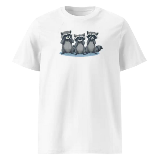 Weiß: Damen Bio T-Shirt Waschbär Weiß von TextilRebell – GOTS-zertifiziert, 180 g/m², faire Produktion