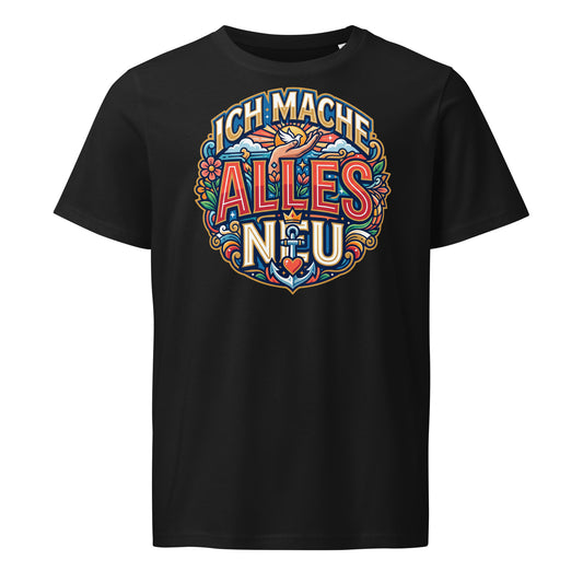 Herren Bio T-Shirt „Alles Neu" in Schwarz – 100% GOTS-zertifizierte Bio-Baumwolle, 155 g/m², nachhaltige Streetwear | TextilRebell