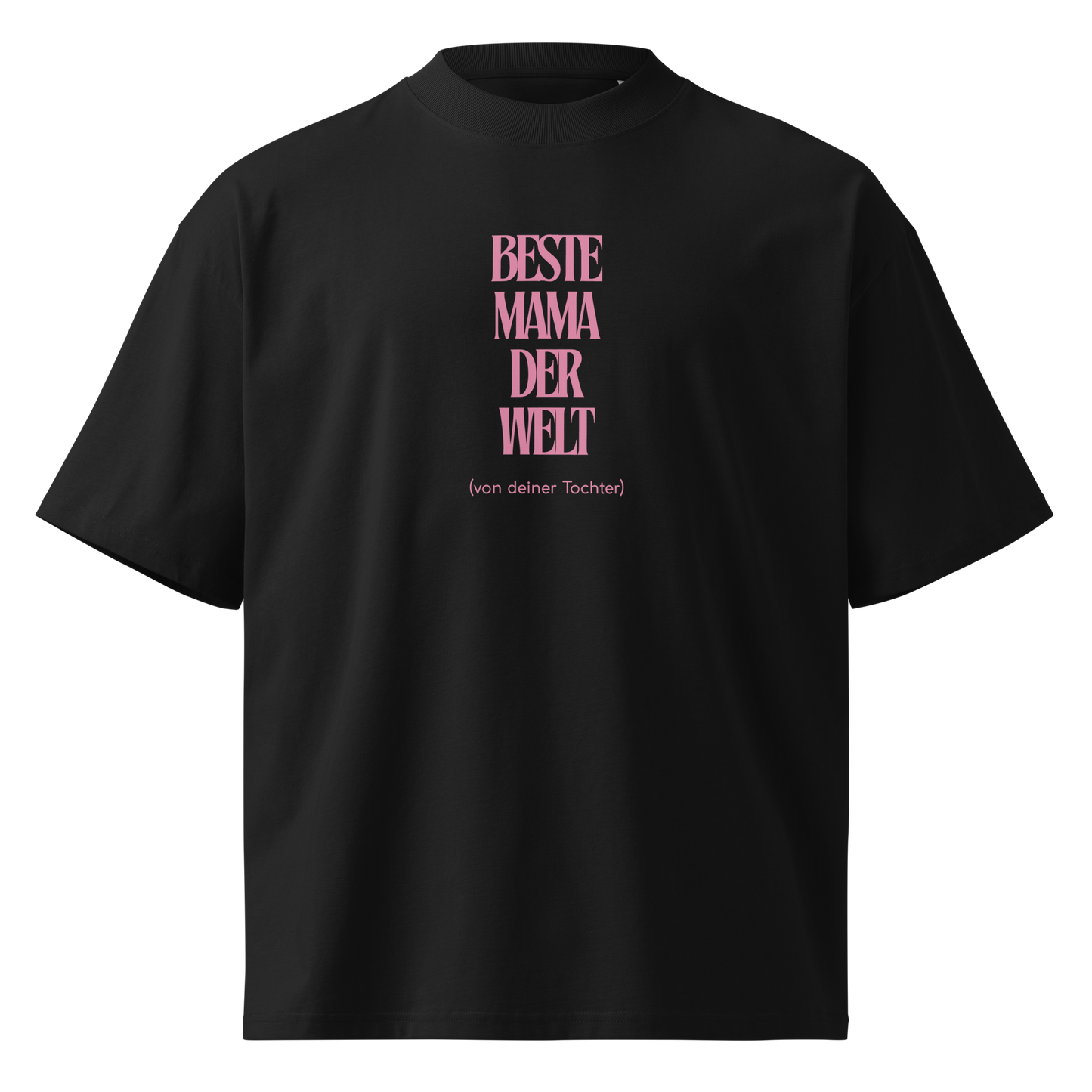 Schwarz: Damen Bio T-Shirt Mama Schwarz von TextilRebell – GOTS-zertifiziert, Oversized, 100% Bio-Baumwolle, nachhaltiger Lifestyle-Style