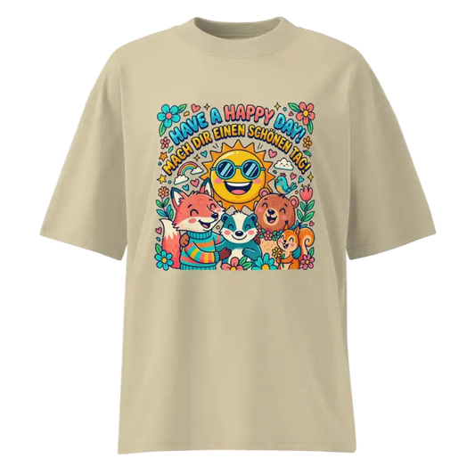 „Damen Bio T-Shirt Happy Stein von TextilRebell – Oversized, GOTS-zertifiziert, faire Produktion"