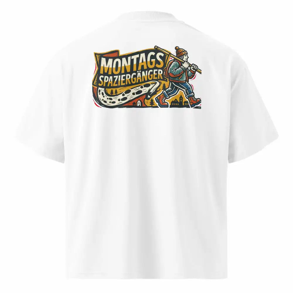 Oversized Herren T-Shirt Weiß Frontansicht – TextilRebell Montag, 100% Bio-Baumwolle GOTS-zertifiziert