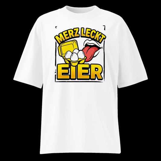 Herren Oversized Bio T-Shirt "Eier" in Weiß – TextilRebell, 100% Bio-Baumwolle, nachhaltige Streetwear