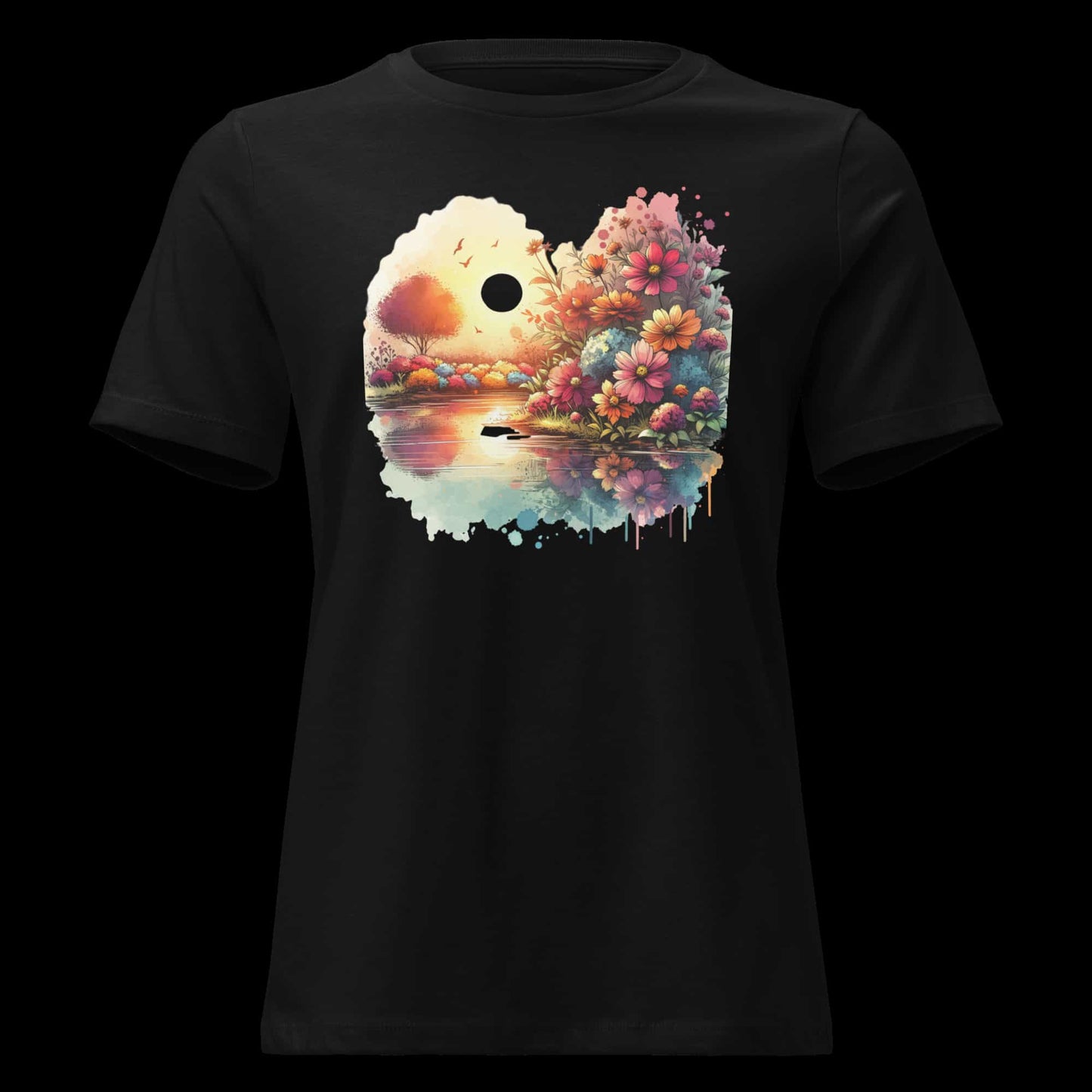 Schwarz: Lockeres Damen Bio T-Shirt See Schwarz von TextilRebell – GOTS-zertifiziert, entspannter Schnitt, nachhaltige Mode