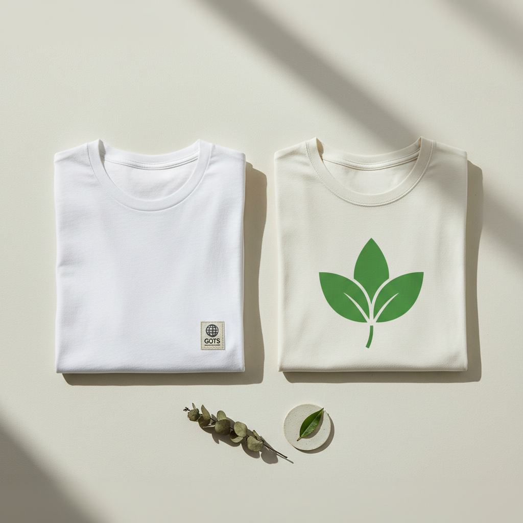 Zwei T-Shirts im Vergleich – echte Bio-Qualität vs. Greenwashing in der Modeindustrie