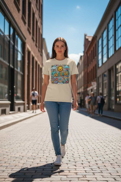Damen Bio-Baumwolle T-Shirt GOTS-zertifiziert „Sonne" – TextilRebell

