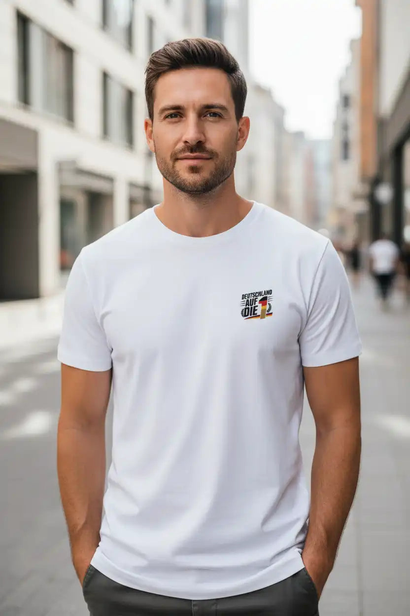 Herren Bio T-Shirt Auf die 1 Weiß von TextilRebell – GOTS-zertifiziert, 180 g/m², faire Produktion