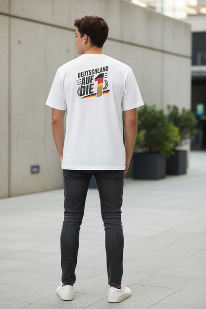 Weiß: Herren Bio T-Shirt Auf die 1 Weiß von TextilRebell – GOTS-zertifiziert, 180 g/m², faire Produktion