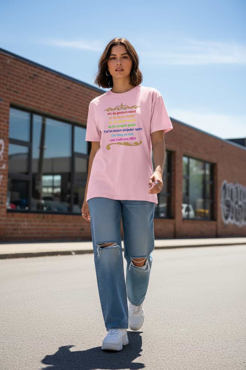 Blossom: Damen Bio T-Shirt Der Weg zum ICH BIN Blossom von TextilRebell – GOTS-zertifiziert, stückgefärbt, faire Produktion