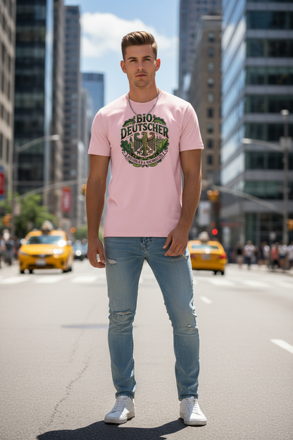 Herren Bio T-Shirt Cotton Pink mit Bio Deutscher Adler Print – GOTS-zertifiziert | TextilRebell