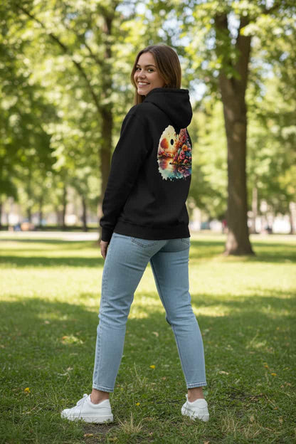 Schwarz: Damen Bio Hoodie See Schwarz von TextilRebell – GOTS-zertifiziert, 350 g/m², nachhaltiger Streetwear-Style
