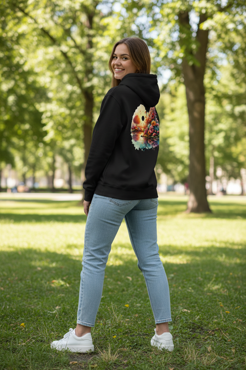 Damen Bio Hoodie See Schwarz – Model Park
