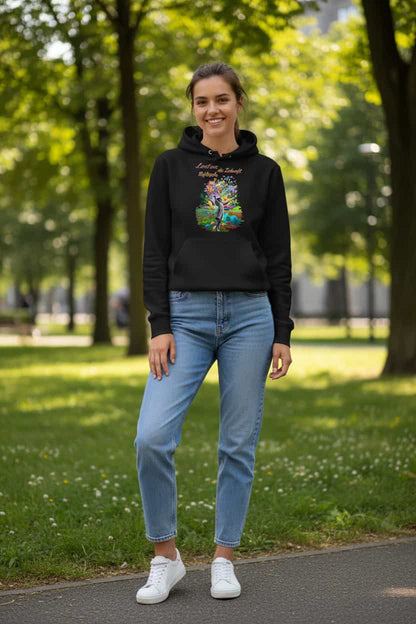 Weiß: Damen Bio Hoodie Zukunft Weiß von TextilRebell – GOTS-zertifiziert, 350 g/m², faire Produktion