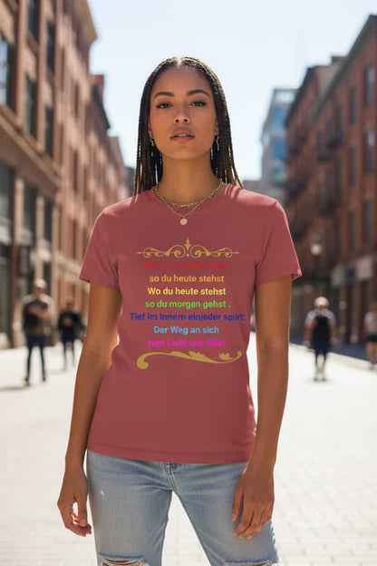  Damen Bio T-Shirt „Der Weg zum ICH BIN" von TextilRebell – 100% Bio-Baumwolle, GOTS-zertifiziert, stückgefärbt, nachhaltige Streetwear