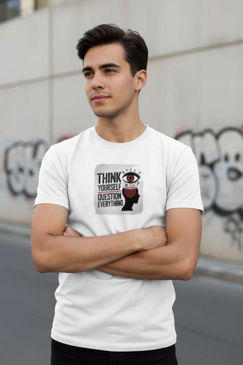 Weiß: Herren Bio T-Shirt Denk Weiß von TextilRebell – GOTS-zertifiziert, 180 g/m², faire Produktion
