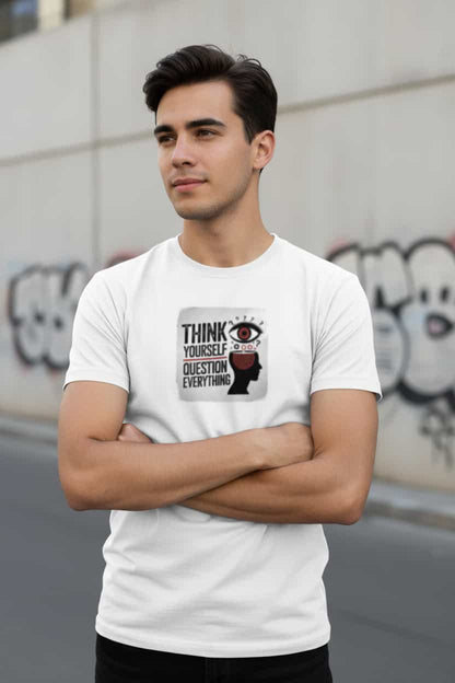 Weiß: Herren Bio T-Shirt Denk Weiß von TextilRebell – GOTS-zertifiziert, 180 g/m², faire Produktion
