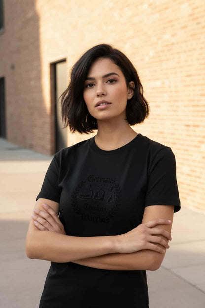 Schwarz: Damen Bio T-Shirt Dichter Schwarz von TextilRebell – GOTS-zertifiziert, 180 g/m², nachhaltiger Streetwear-Style