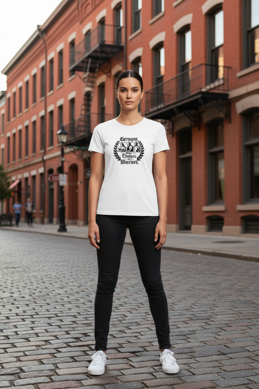 Dichter T-Shirt Weiß – Lifestyle mit Hintergrund