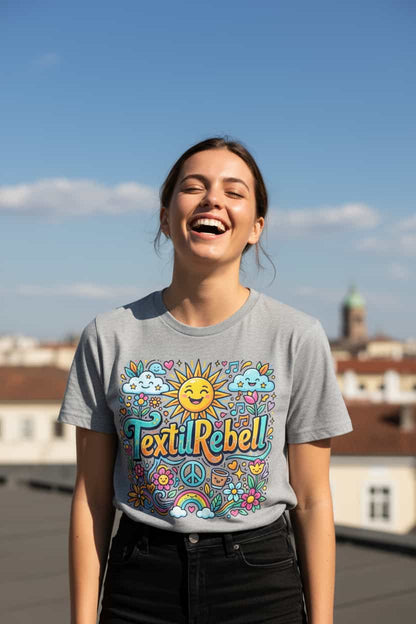 Damen Bio-Baumwolle T-Shirt GOTS-zertifiziert „Sonne" – TextilRebell