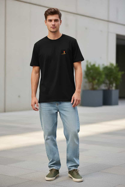 Schwarz: Herren Bio T-Shirt Auf die 1 Schwarz von TextilRebell – GOTS-zertifiziert, 180 g/m², nachhaltiger Streetwear-Style