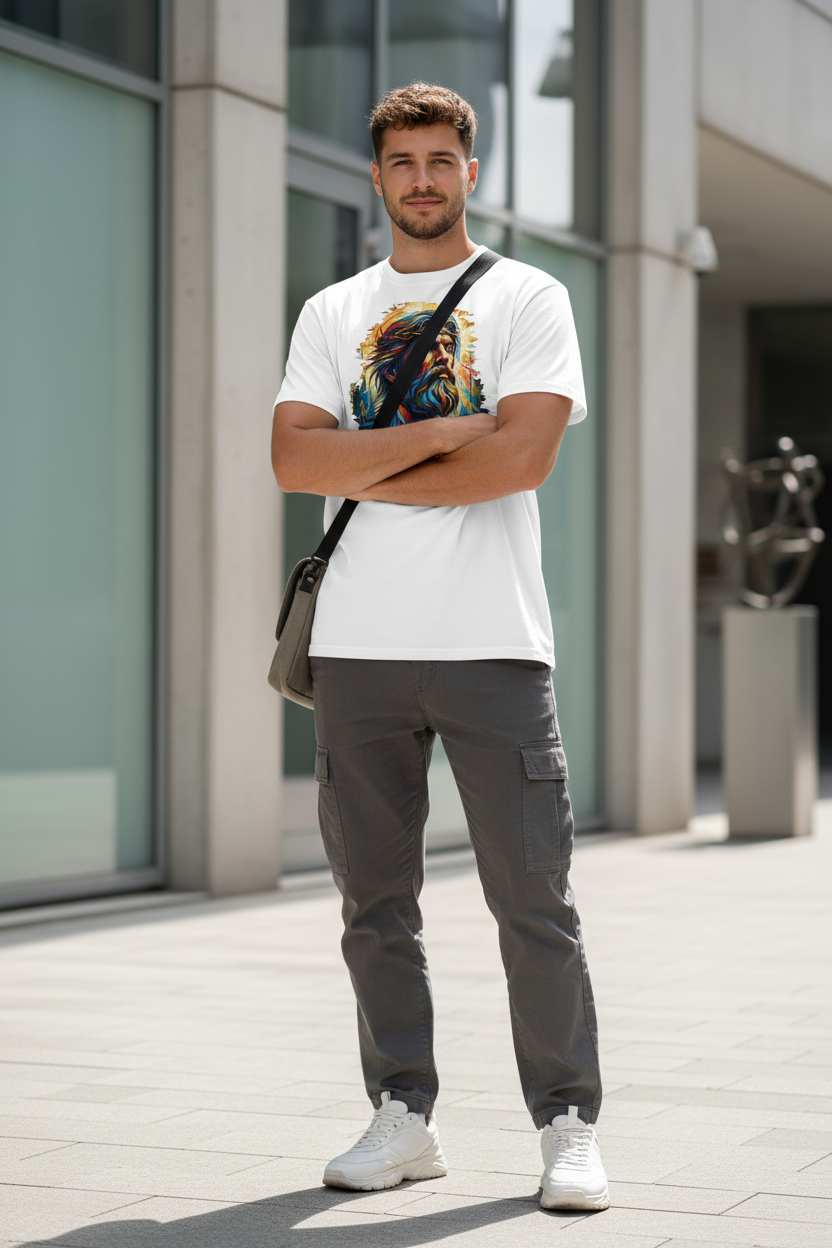 Herren Bio T-Shirt Mann Weiß – Lifestyle