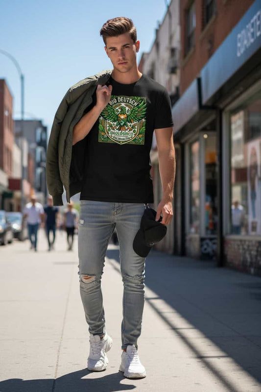 Herren Bio T-Shirt „Deutsch" – Schwarz – GOTS-zertifiziert, 100% Bio-Baumwolle – TextilRebell