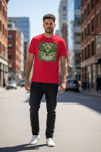 Herren Bio T-Shirt „Deutsch" – Rot – GOTS-zertifiziert, 100% Bio-Baumwolle – TextilRebell