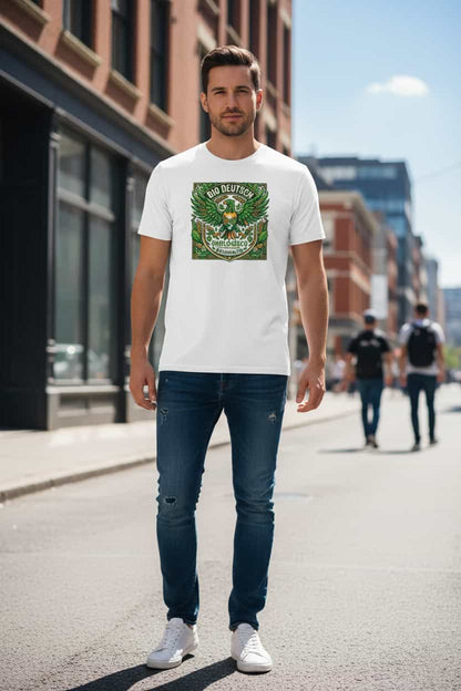 Herren Bio T-Shirt „Deutsch" – Weiß – GOTS-zertifiziert, 100% Bio-Baumwolle – TextilRebell