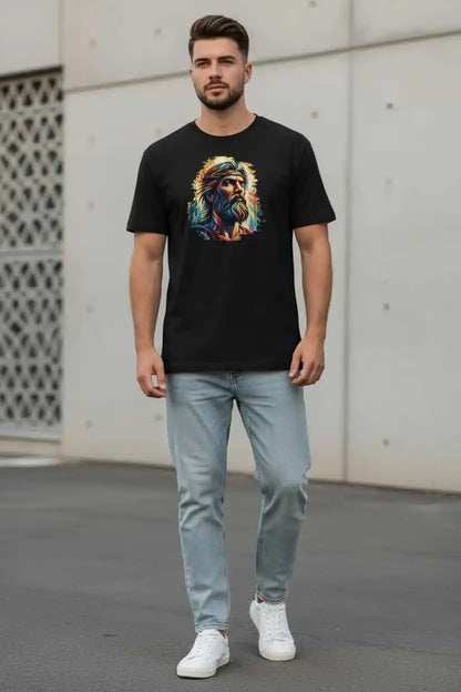 Schwarz : Herren Bio T-Shirt Mann Schwarz Rückseite von TextilRebell – GOTS-zertifiziert, 180 g/m², nachhaltiger Streetwear-Style