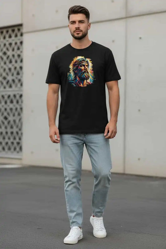 Schwarz : Herren Bio T-Shirt Mann Schwarz Rückseite von TextilRebell – GOTS-zertifiziert, 180 g/m², nachhaltiger Streetwear-Style