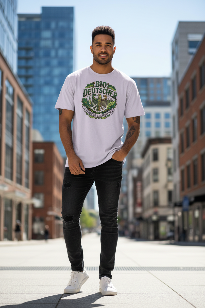  Herren Bio T-Shirt Lavendel mit Bio Deutscher Adler Print – GOTS-zertifiziert | TextilRebell
