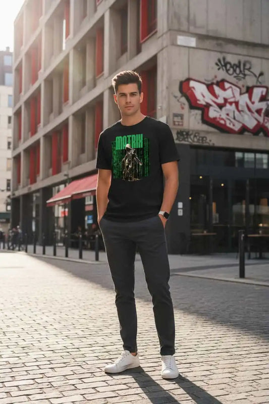 Herren Bio T-Shirt Matrix Schwarz von TextilRebell – GOTS-zertifiziert, 180 g/m², nachhaltiger Streetwear-Style