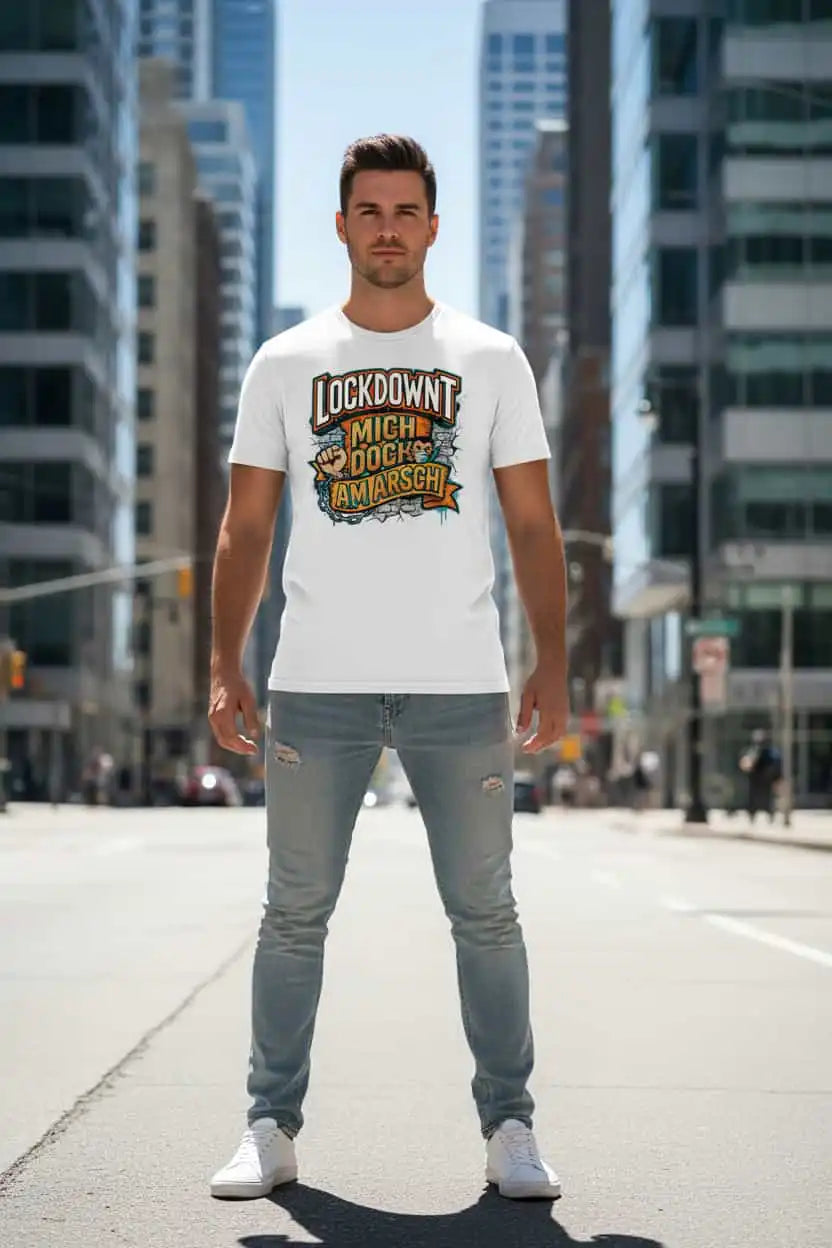 Weiß : Herren Bio T-Shirt Mann Weiß Rückseite von TextilRebell – GOTS-zertifiziert, 180 g/m², nachhaltiger Streetwear-Style