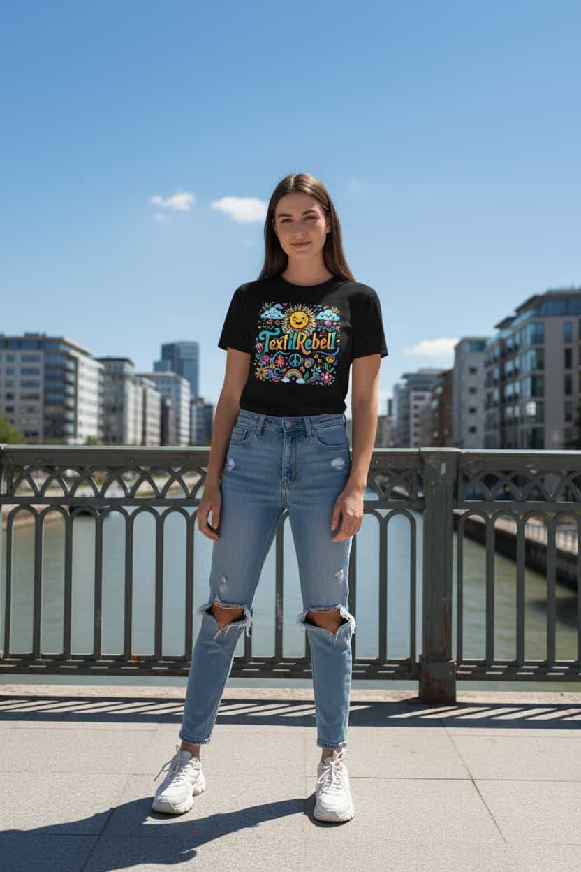 Damen Bio-Baumwolle T-Shirt GOTS-zertifiziert „Sonne" – TextilRebell
