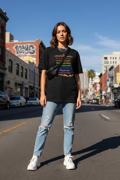 Damen Bio T-Shirt „Der Weg zum ICH BIN" von TextilRebell – 100% Bio-Baumwolle, GOTS-zertifiziert, stückgefärbt, nachhaltige Streetwear