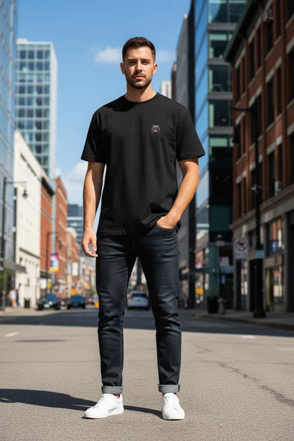 Schwarz: Herren Bio T-Shirt 1984 Schwarz von TextilRebell – GOTS-zertifiziert, 180 g/m², nachhaltiger Streetwear-Style