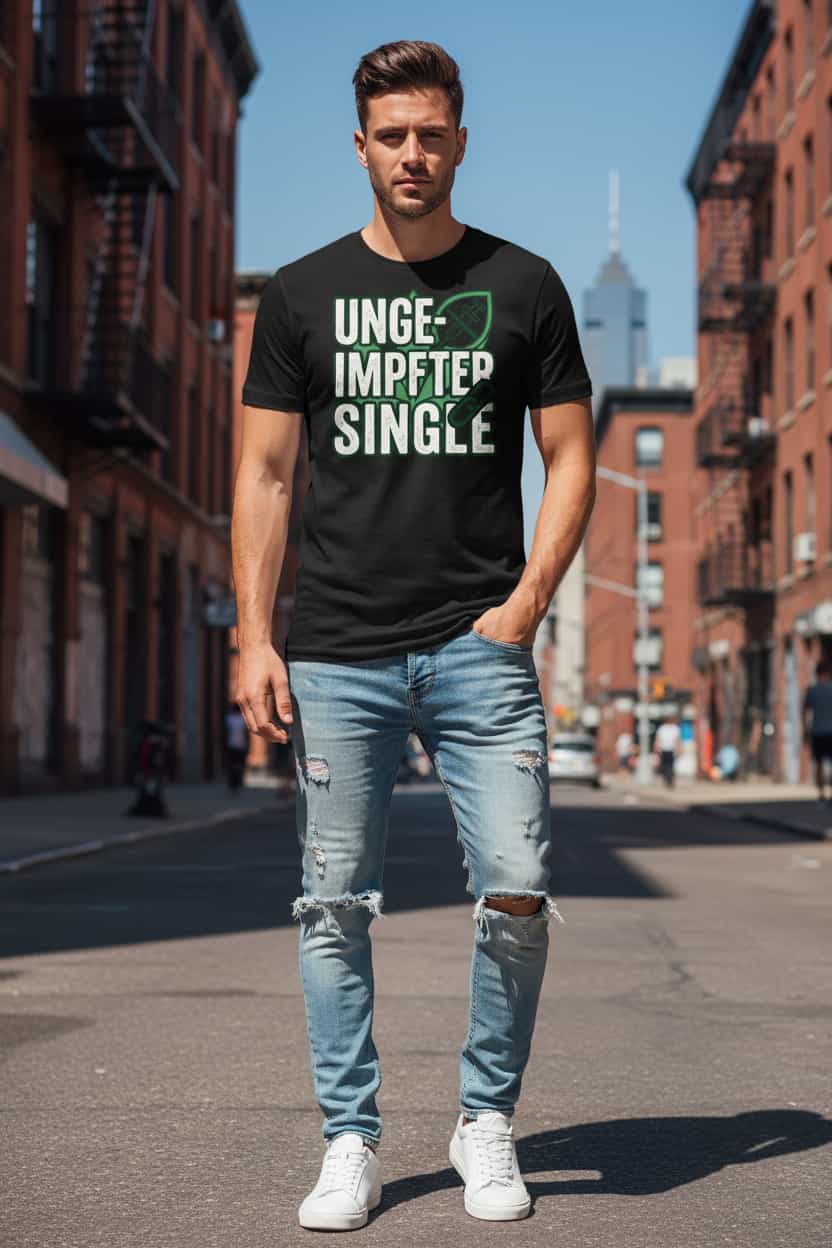 Herren T-Shirt aus Bio-Baumwolle – Single in Schwarz | GOTS & OEKO-TEX zertifiziert | TextilRebell