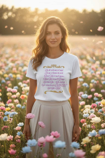 Weiß/Natur: Damen Bio T-Shirt So Sei Es von GlaubensRebell – GOTS-zertifiziert, 155 g/m², spirituelles Statement-Shirt