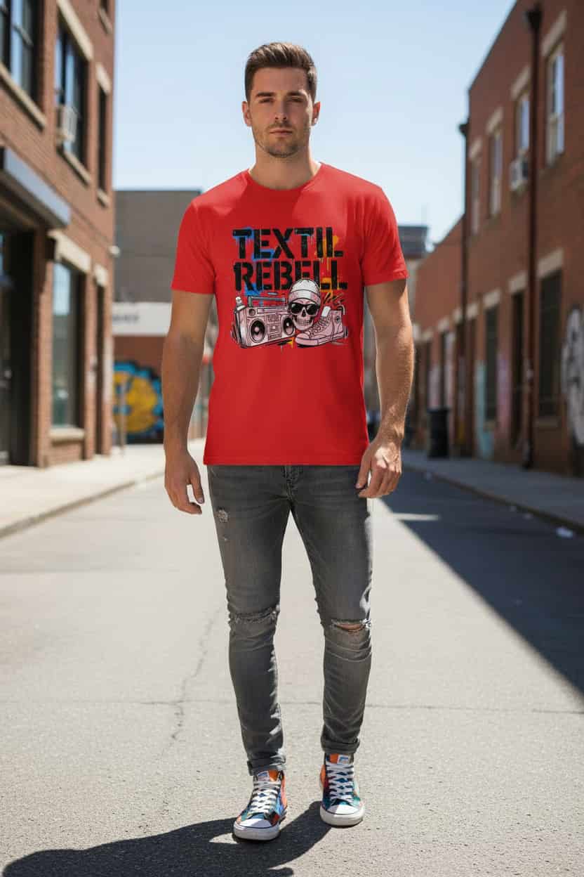 „Herren Bio T-Shirt Cool von TextilRebell – 100% GOTS-zertifizierte Bio-Baumwolle, nachhaltiges Statement Streetwear"