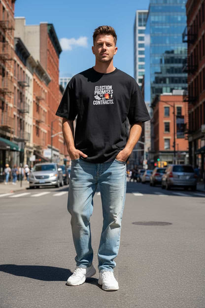 Herren Bio T-Shirt Verträge Schwarz von TextilRebell – GOTS-zertifiziert, Oversized, 100% Bio-Baumwolle, nachhaltiger Streetwear-Style
