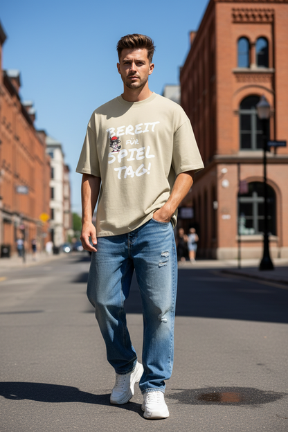 Stein: Herren Bio T-Shirt Bereit Stein von TextilRebell – GOTS-zertifiziert, Oversized High-Neck, 100% Bio-Baumwolle, faire Produktion