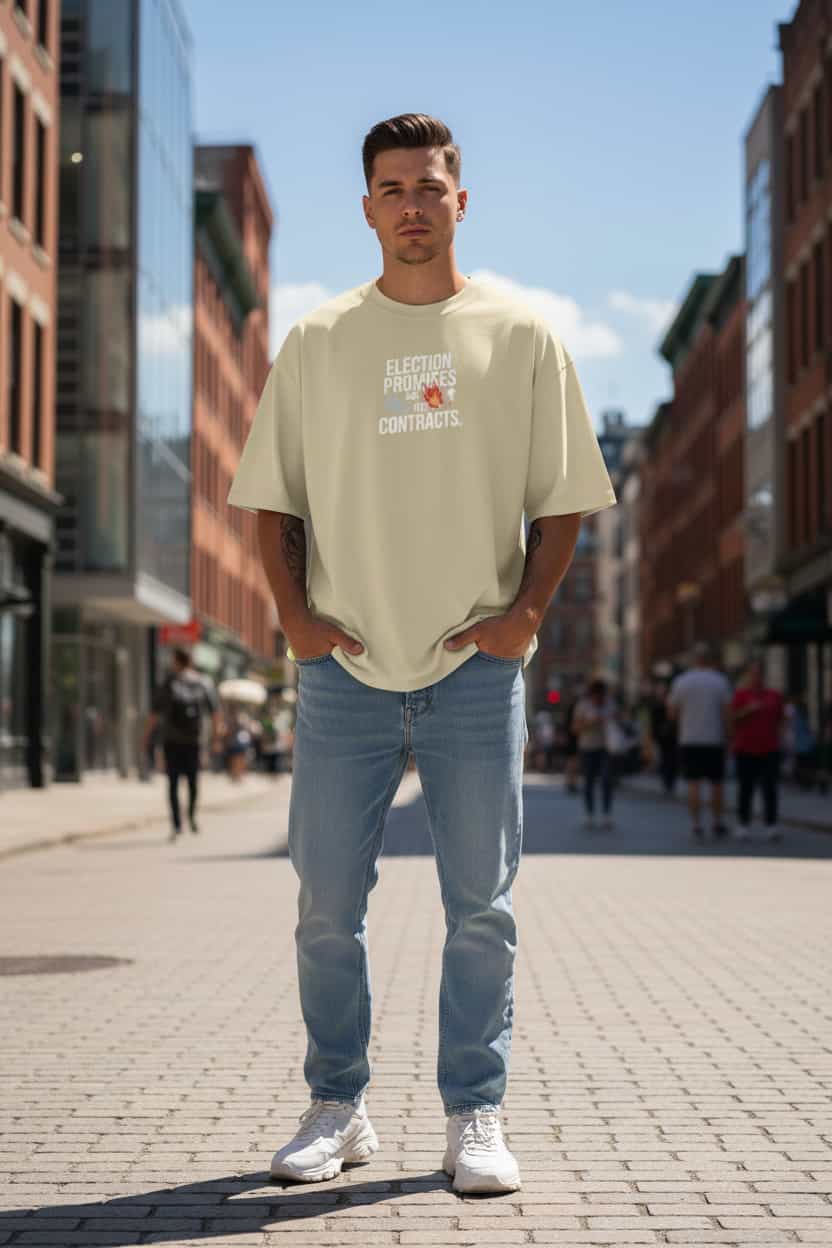 Herren Bio T-Shirt Verträge Stein von TextilRebell – GOTS-zertifiziert, Oversized, 100% Bio-Baumwolle, faire Produktion