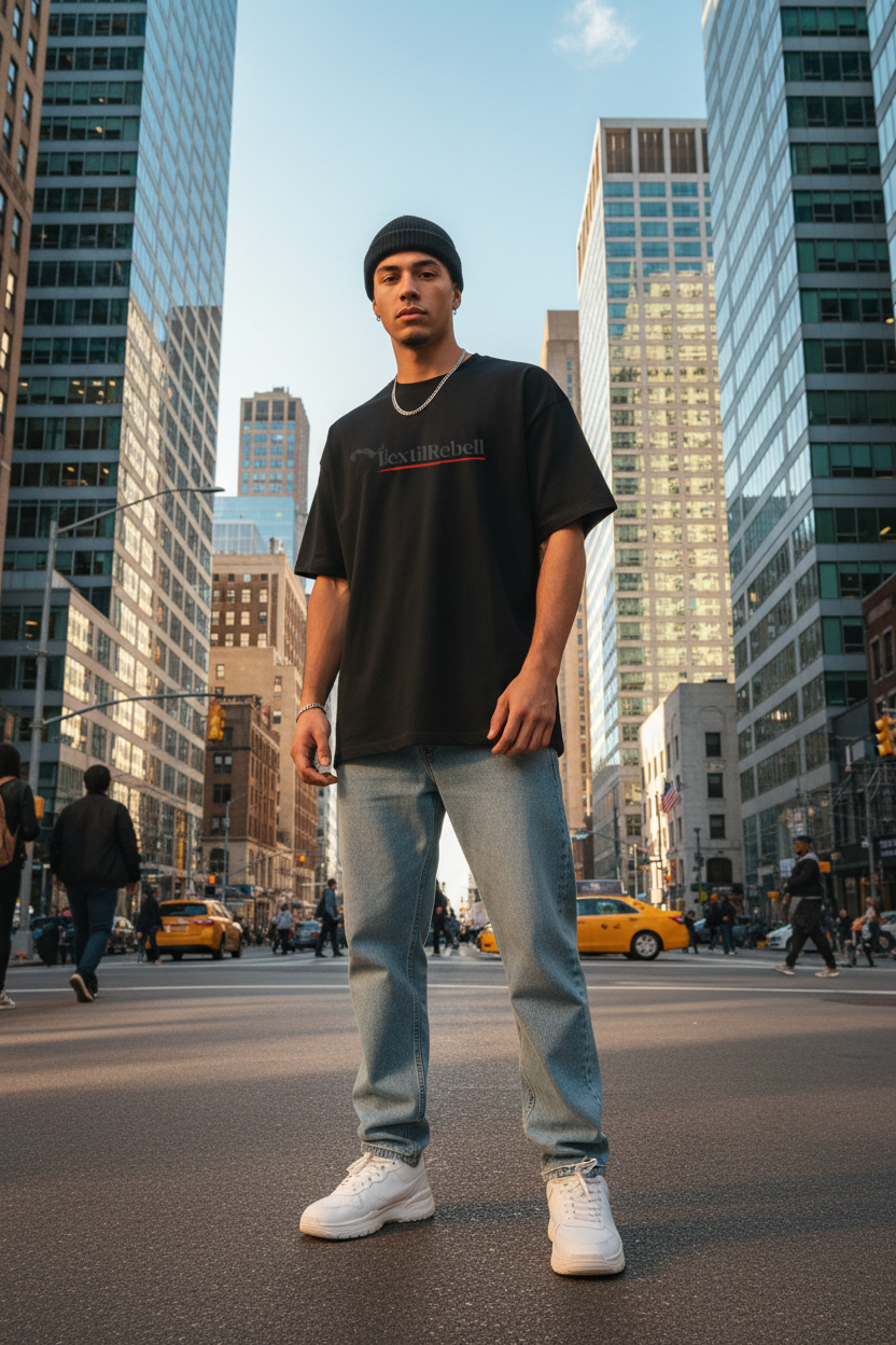 TextilRebell Black T-Shirt City